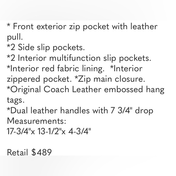 Coach Mickie Blue Leather Tote Bag from smoke free home! - Picture 6 of 6